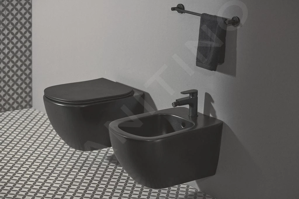 Ideal Standard Tesi - Hangend Toilet Met SoftClose Wc Bril, Aquablade, Zwart T3546V3 7 Ideal Standard Tesi - Hangend Toilet Met SoftClose Wc Bril, Aquablade, Zwart T3546V3 - Afbeelding 5